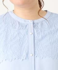 OLBGV30079 eur3(エウルキューブ) 【大きいサイズ】スカラップレースブラウス ライトブルー(50)