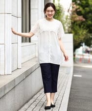 OLBGV30079 eur3(エウルキューブ) 【大きいサイズ】スカラップレースブラウス アイボリー(80)