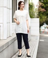 OLBGV30079 eur3(エウルキューブ) 【大きいサイズ】スカラップレースブラウス アイボリー(80)
