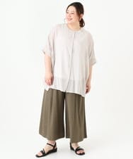 OLBGV37099 eur3(エウルキューブ) 【大きいサイズ】2WAYシアーブラウス アイボリー(80)