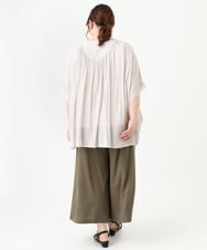 OLBGV37099 eur3(エウルキューブ) 【大きいサイズ】2WAYシアーブラウス アイボリー(80)