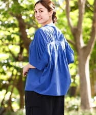 OLBHA10099 eur3(エウルキューブ) 【大きいサイズ】キャンブリックバック刺繍ブラウス ブルー(55)