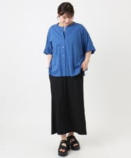 OLBHA10099 eur3(エウルキューブ) 【大きいサイズ】キャンブリックバック刺繍ブラウス ブルー(55)