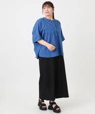 OLBHA10099 eur3(エウルキューブ) 【大きいサイズ】キャンブリックバック刺繍ブラウス ブルー(55)