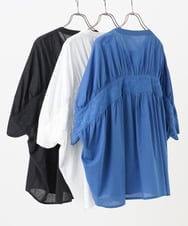 OLBHA10099 eur3(エウルキューブ) 【大きいサイズ】キャンブリックバック刺繍ブラウス ブルー(55)