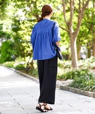 OLBHA10099 eur3(エウルキューブ) 【大きいサイズ】キャンブリックバック刺繍ブラウス ブルー(55)