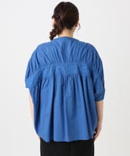 OLBHA10099 eur3(エウルキューブ) 【大きいサイズ】キャンブリックバック刺繍ブラウス ブルー(55)