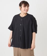 OLBHA10099 eur3(エウルキューブ) 【大きいサイズ】キャンブリックバック刺繍ブラウス ブラック(94)