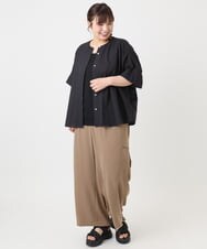 OLBHA10099 eur3(エウルキューブ) 【大きいサイズ】キャンブリックバック刺繍ブラウス ブラック(94)