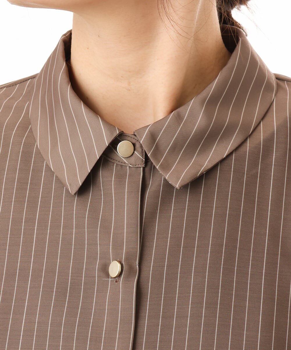 OLBHD32089 eur3(エウルキューブ) 【大きいサイズ/接触冷感】シア―ボクシーシルエットブラウス ダークブラウン