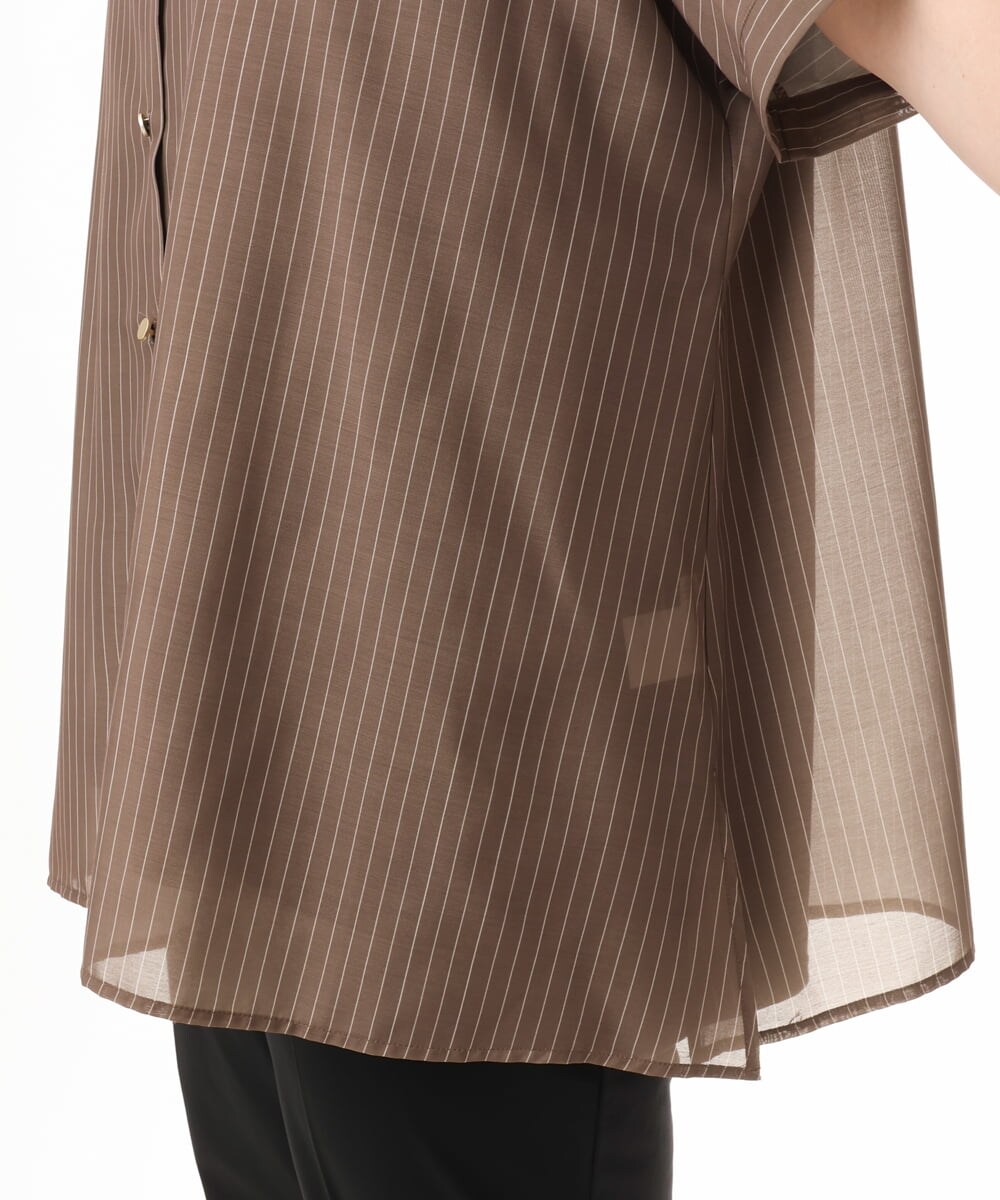 OLBHD32089 eur3(エウルキューブ) 【大きいサイズ/接触冷感】シア―ボクシーシルエットブラウス ダークブラウン