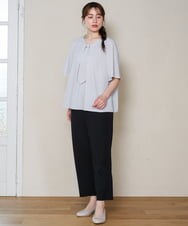 OLBHD43089 eur3(エウルキューブ) 【大きいサイズ/11号サイズあり】ボウタイ風ジョーゼットブラウス アイボリー