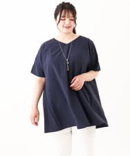 OLBHV34099 eur3(エウルキューブ) 【大きいサイズ】バックタックブラウス ネイビー(57)