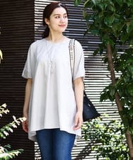 OLBHV34099 eur3(エウルキューブ) 【大きいサイズ】バックタックブラウス ライトグレー(91)