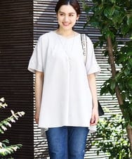 OLBHV34099 eur3(エウルキューブ) 【大きいサイズ】バックタックブラウス ライトグレー(91)