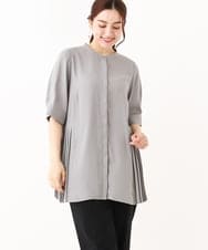 OLBHV35089 eur3(エウルキューブ) 【大きいサイズ/a.v.v×eur3】バックプリーツブラウスチュニック グレー(92)