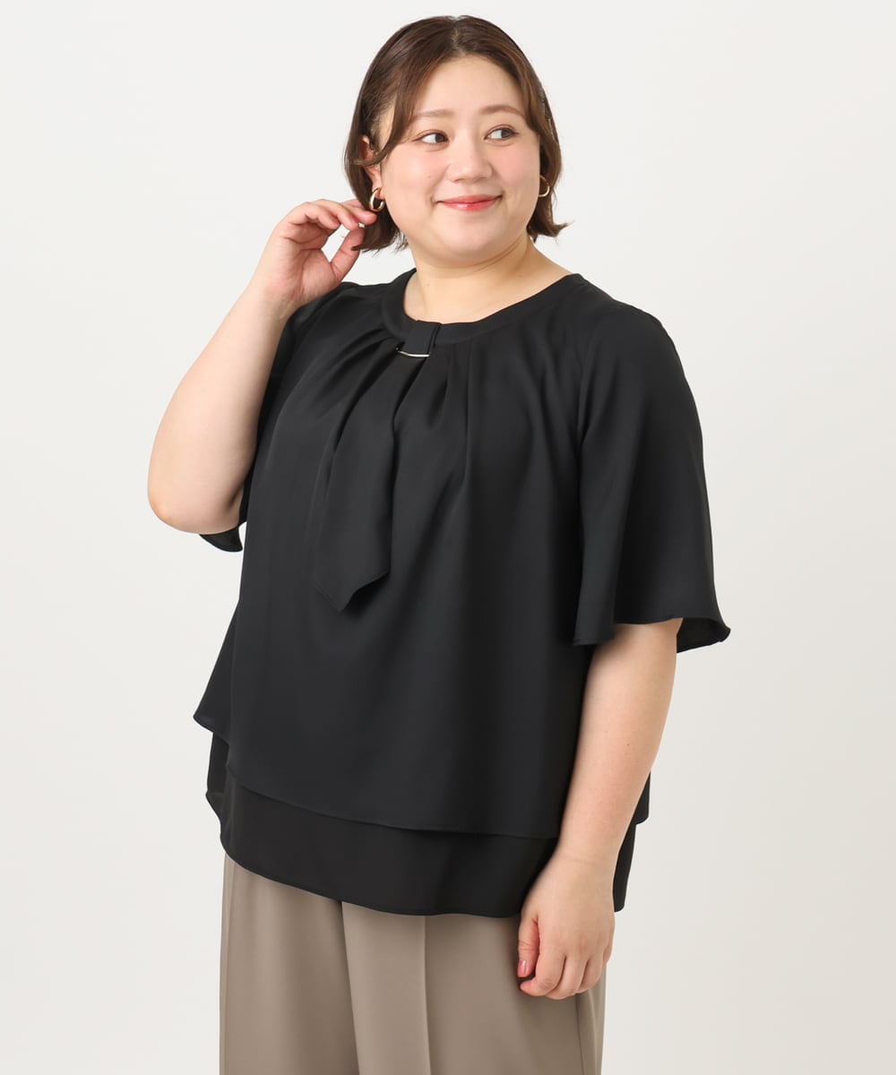OLBIA26089 eur3(エウルキューブ) 【大きいサイズ/11号サイズあり】マルチウェイブラウス ブラック(94)