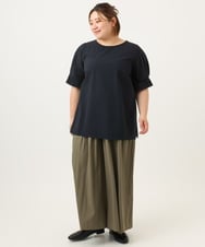 OLBIA43089 eur3(エウルキューブ) 【大きいサイズ】ぽこぽこドットブラウス ネイビー(57)