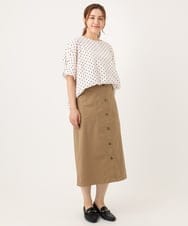 OLBIA43089 eur3(エウルキューブ) 【大きいサイズ】ぽこぽこドットブラウス アイボリー(80)
