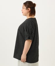 OLBIA43089 eur3(エウルキューブ) 【大きいサイズ】ぽこぽこドットブラウス ブラック(94)