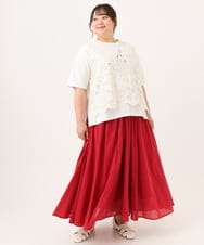 OLBID48119 eur3(エウルキューブ) 【大きいサイズ】エンブロイダリーレースベスト アイボリー