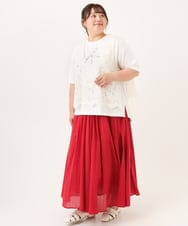 OLBID48119 eur3(エウルキューブ) 【大きいサイズ】エンブロイダリーレースベスト アイボリー