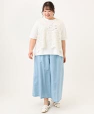 OLBID48119 eur3(エウルキューブ) 【大きいサイズ】エンブロイダリーレースベスト アイボリー