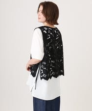 OLBID48119 eur3(エウルキューブ) 【大きいサイズ】エンブロイダリーレースベスト ブラック