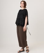 OLBID48119 eur3(エウルキューブ) 【大きいサイズ】エンブロイダリーレースベスト ブラック