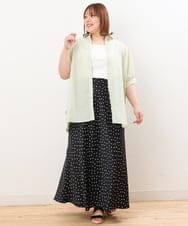 OLBIS43070 eur3(エウルキューブ) 【大きいサイズ/UVカット/a.v.v×eur3】接触冷感シアーブラウス ライトグリーン(30)