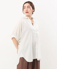 OLBIS43070 eur3(エウルキューブ) 【大きいサイズ/UVカット/a.v.v×eur3】接触冷感シアーブラウス ベージュ(82)