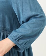 OLBJA03099 eur3(エウルキューブ) 【大きいサイズ】シャーリングチュニック ブルー(55)