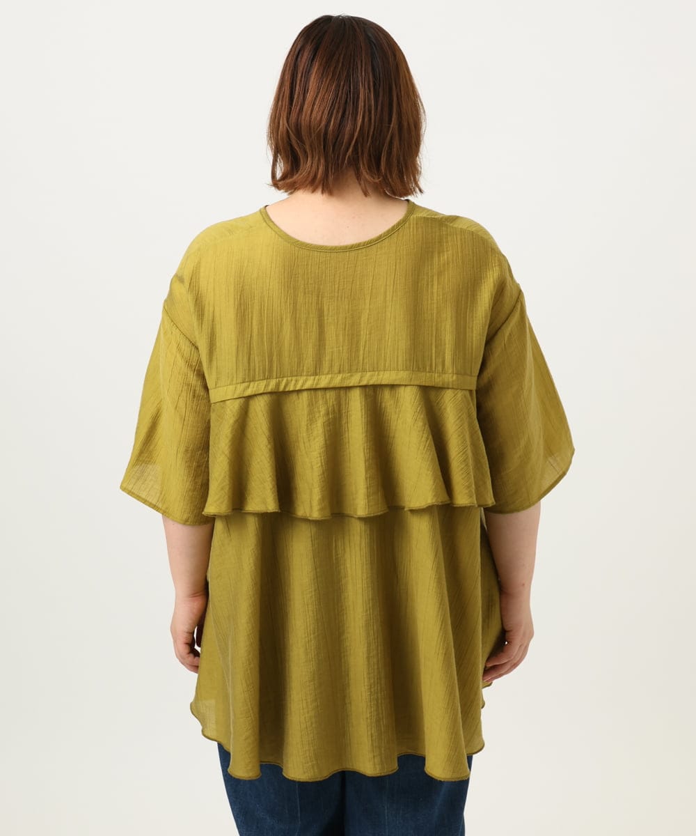 OLBJA17099 eur3(エウルキューブ) 【大きいサイズ/LAVEANGE×eur3】バックフレアチュニック マスタード(26)