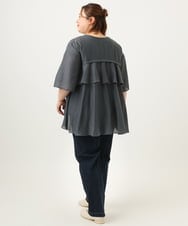 OLBJA17099 eur3(エウルキューブ) 【大きいサイズ/LAVEANGE×eur3】バックフレアチュニック ダークグレー(93)
