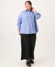 OLBJD01099 eur3(エウルキューブ) 【大きいサイズ】ドロップショルダーシャツ ブルー