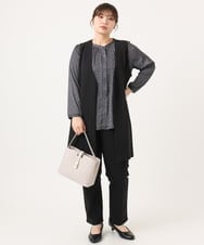 OLBKA04099 eur3(エウルキューブ) 【大きいサイズ】サテンドットブラウス ダークグレー(93)
