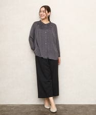 OLBKA04099 eur3(エウルキューブ) 【大きいサイズ】サテンドットブラウス ダークグレー(93)