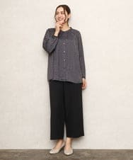 OLBKA04099 eur3(エウルキューブ) 【大きいサイズ】サテンドットブラウス ダークグレー(93)