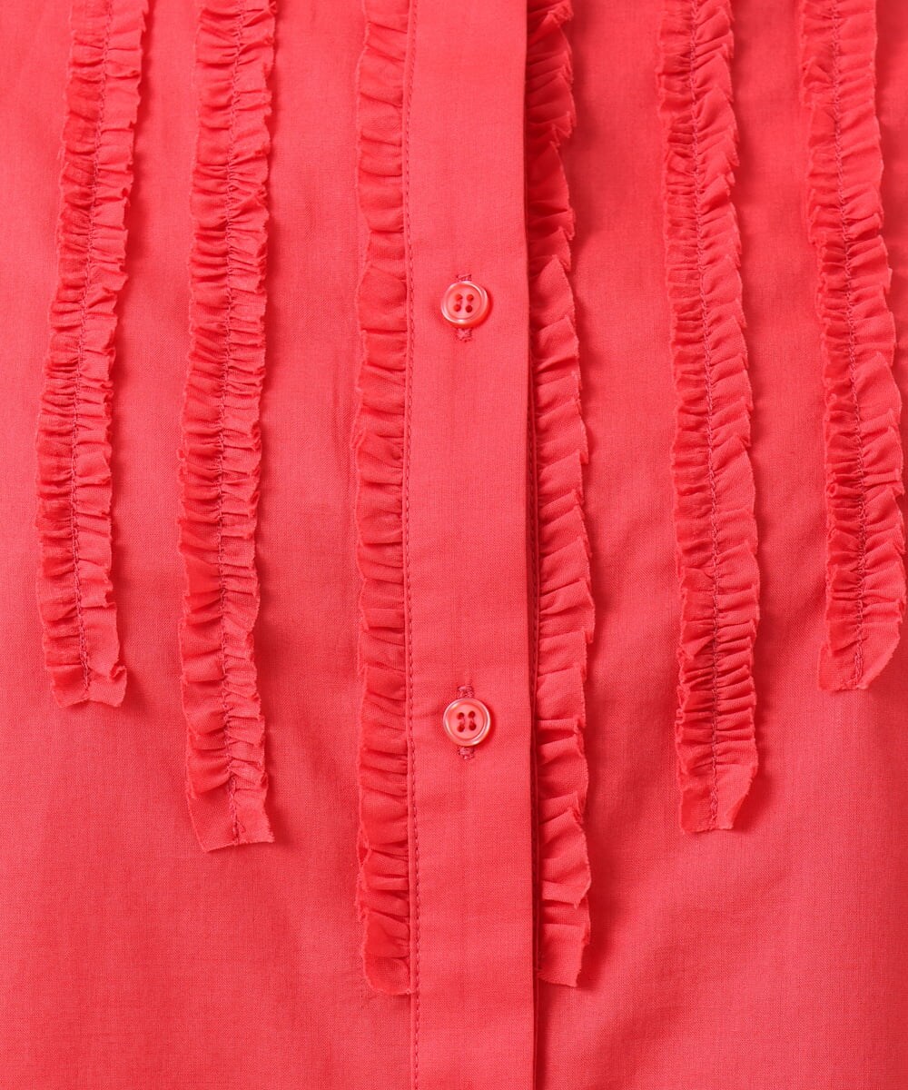 OLBKA05089 eur3(エウルキューブ) 【大きいサイズ】コットンフリルブラウス レッド(05)