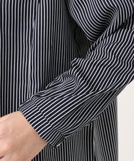 OLBKA08079 eur3(エウルキューブ) 【大きいサイズ/11号サイズあり】Vネックストライプブラウス ネイビー(57)