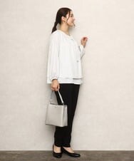 OLBKA09089 eur3(エウルキューブ) 【大きいサイズ/11号サイズあり】ストレッチツイルブラウス アイボリー(80)