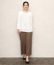 OLBKA09089 eur3(エウルキューブ) 【大きいサイズ/11号サイズあり】ストレッチツイルブラウス ホワイト(90)