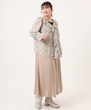 OLBKA15099 eur3(エウルキューブ) 【大きいサイズ】ラッフルネック小花プリントブラウス ベージュ(82)