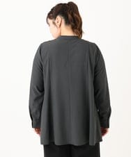 OLBLA12099 eur3(エウルキューブ) 【大きいサイズ】バンドカラーブラウス ダークグレー(93)