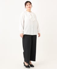 OLBLA14089 eur3(エウルキューブ) 【大きいサイズ/11号サイズあり】ラッフルカラーブラウス ホワイト(90)