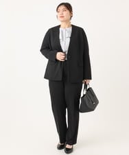 OLBLA14089 eur3(エウルキューブ) 【大きいサイズ/11号サイズあり】ラッフルカラーブラウス ライトグレー(91)