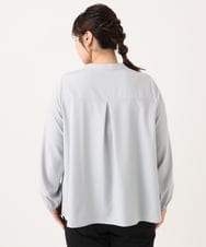 OLBLA14089 eur3(エウルキューブ) 【大きいサイズ/11号サイズあり】ラッフルカラーブラウス ライトグレー(91)