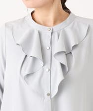 OLBLA14089 eur3(エウルキューブ) 【大きいサイズ/11号サイズあり】ラッフルカラーブラウス ライトグレー(91)