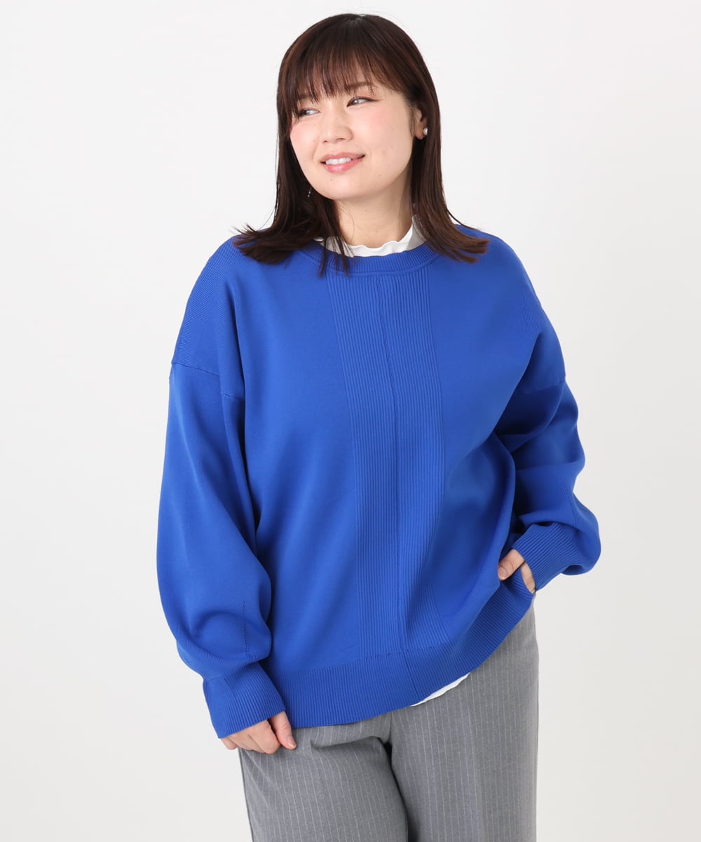 OLCAD10099 eur3(エウルキューブ) 【大きいサイズ】2WAYカーディガン ブルー(55)