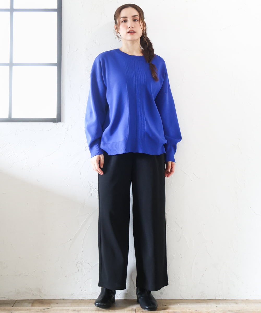 OLCAD10099 eur3(エウルキューブ) 【大きいサイズ】2WAYカーディガン ブルー(55)